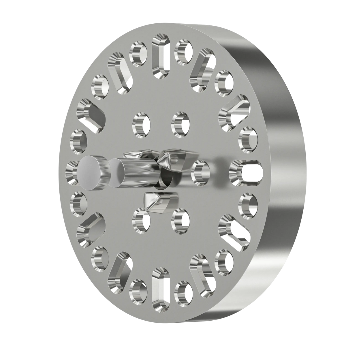 Cyber Bearing Grinder: Mahlplatte mit Zähnen und Durchlassöffnungen