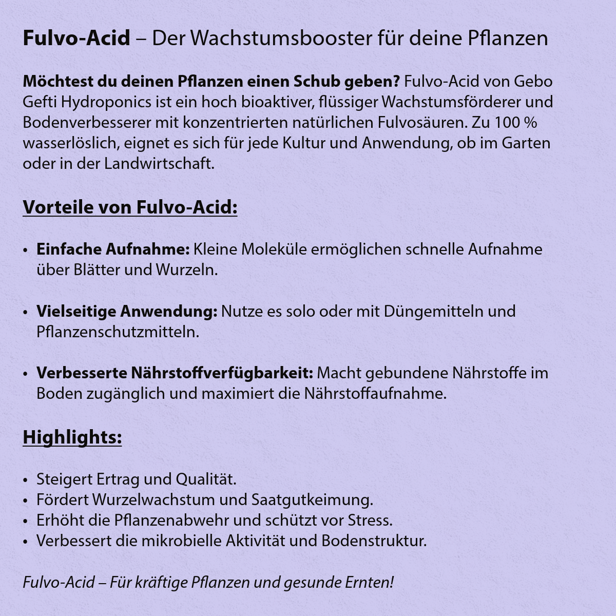 NutriBlend FulvoAcid | Wachstumsförderer | Fulvosäuren | 100 ml