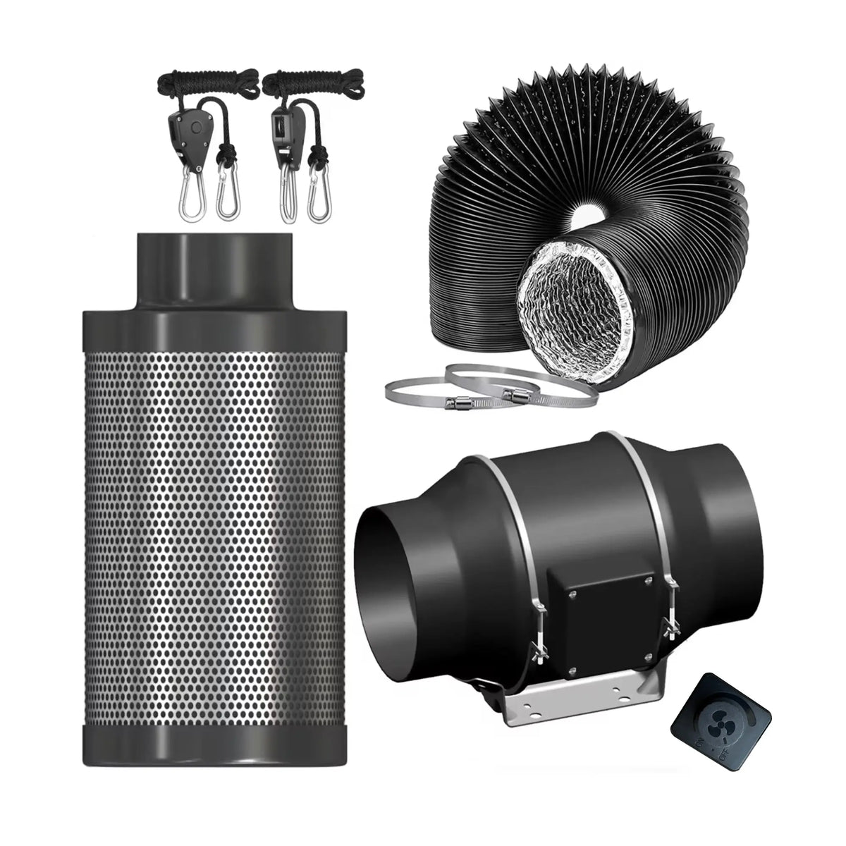 Abluft Set | 100mm | 360 m³/h Gebo Gefti hydroponics