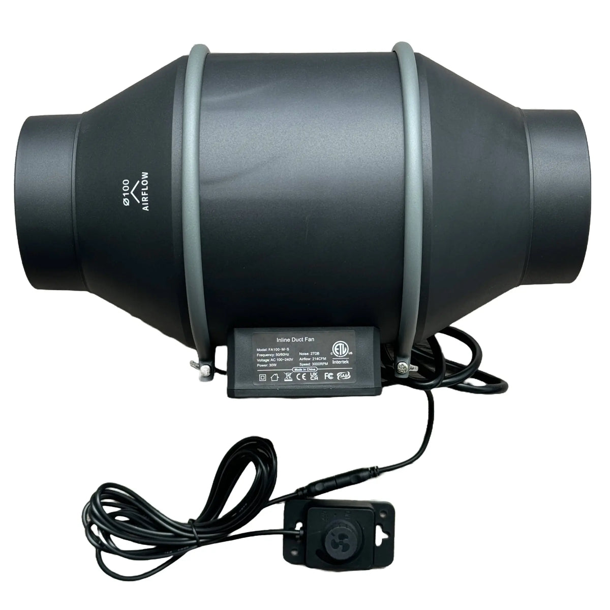 Rohrventilator 100mm | 360 m³/h Gebo Gefti hydroponics