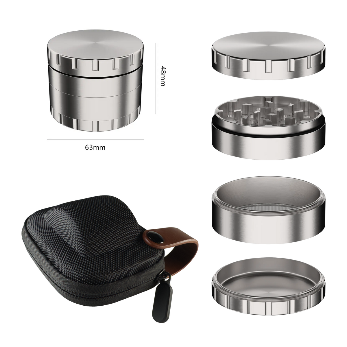 Hochwertiger Edelstahl Grinder | Ø 63 mm | Inklusive Case
