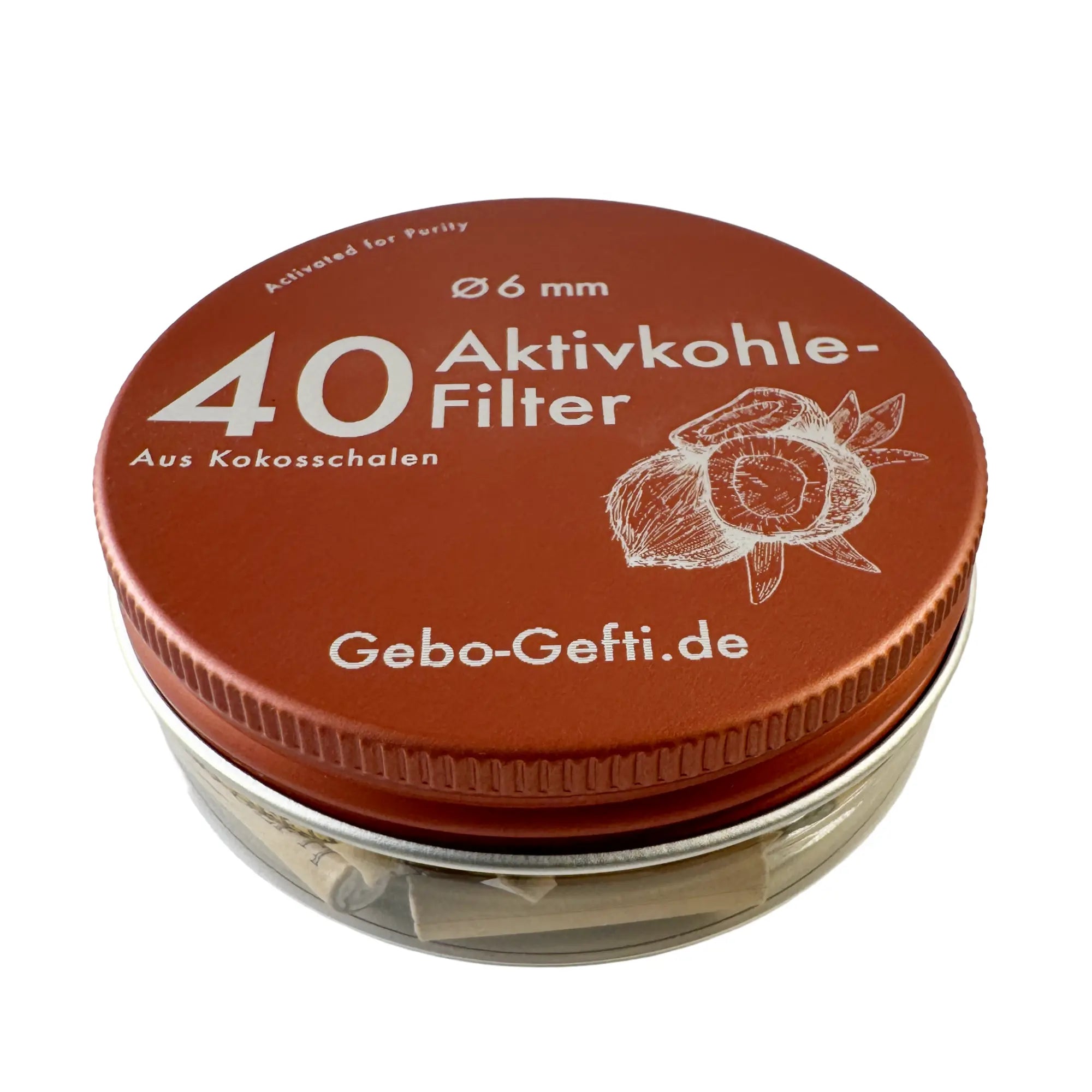 Titanpfeife GG-Titan | sieblos & hygienisch | inkl. 40x Aktivkohlefilter Gebo Gefti