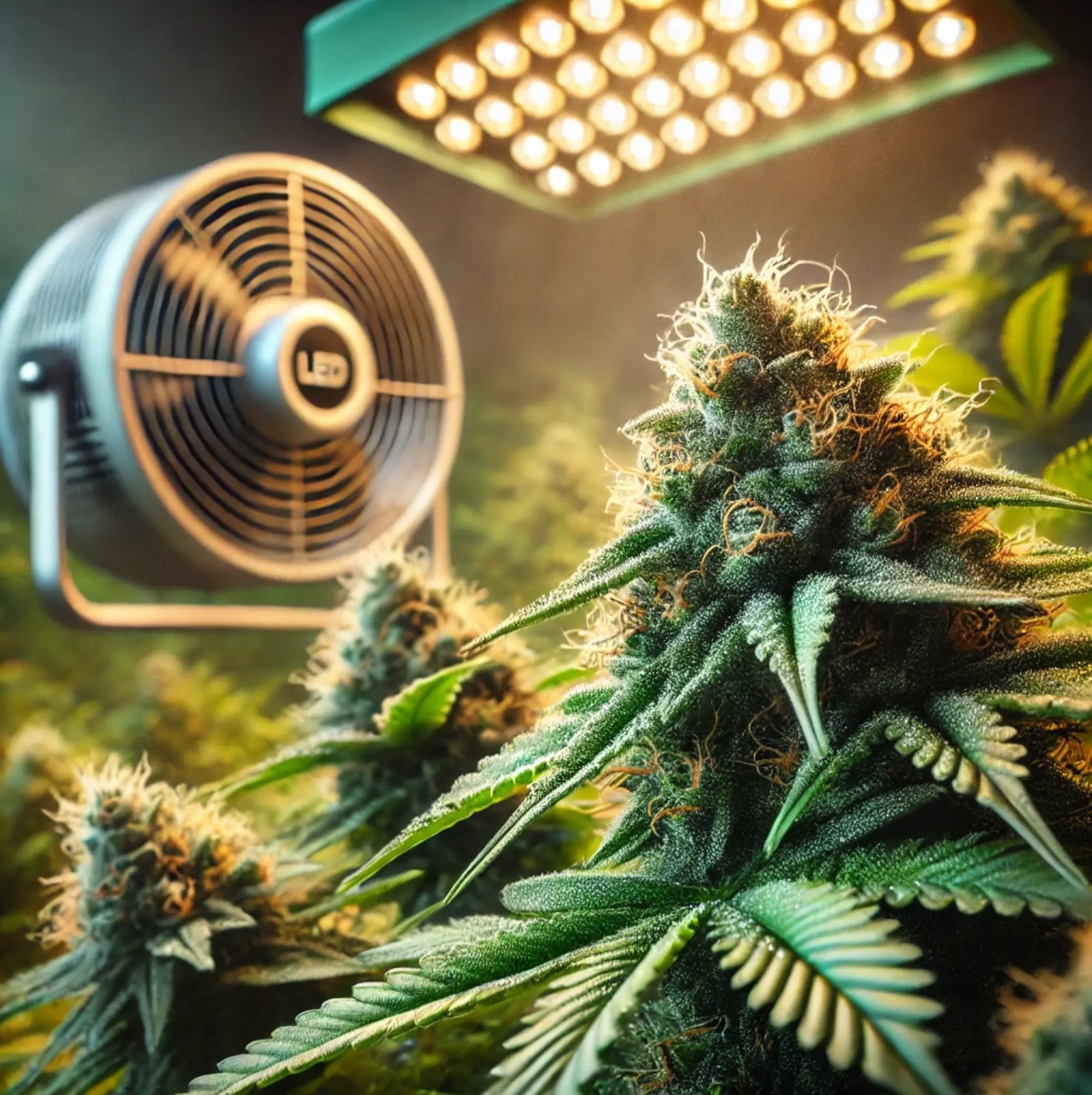 Dicke Cannabis Buds in Grow Box