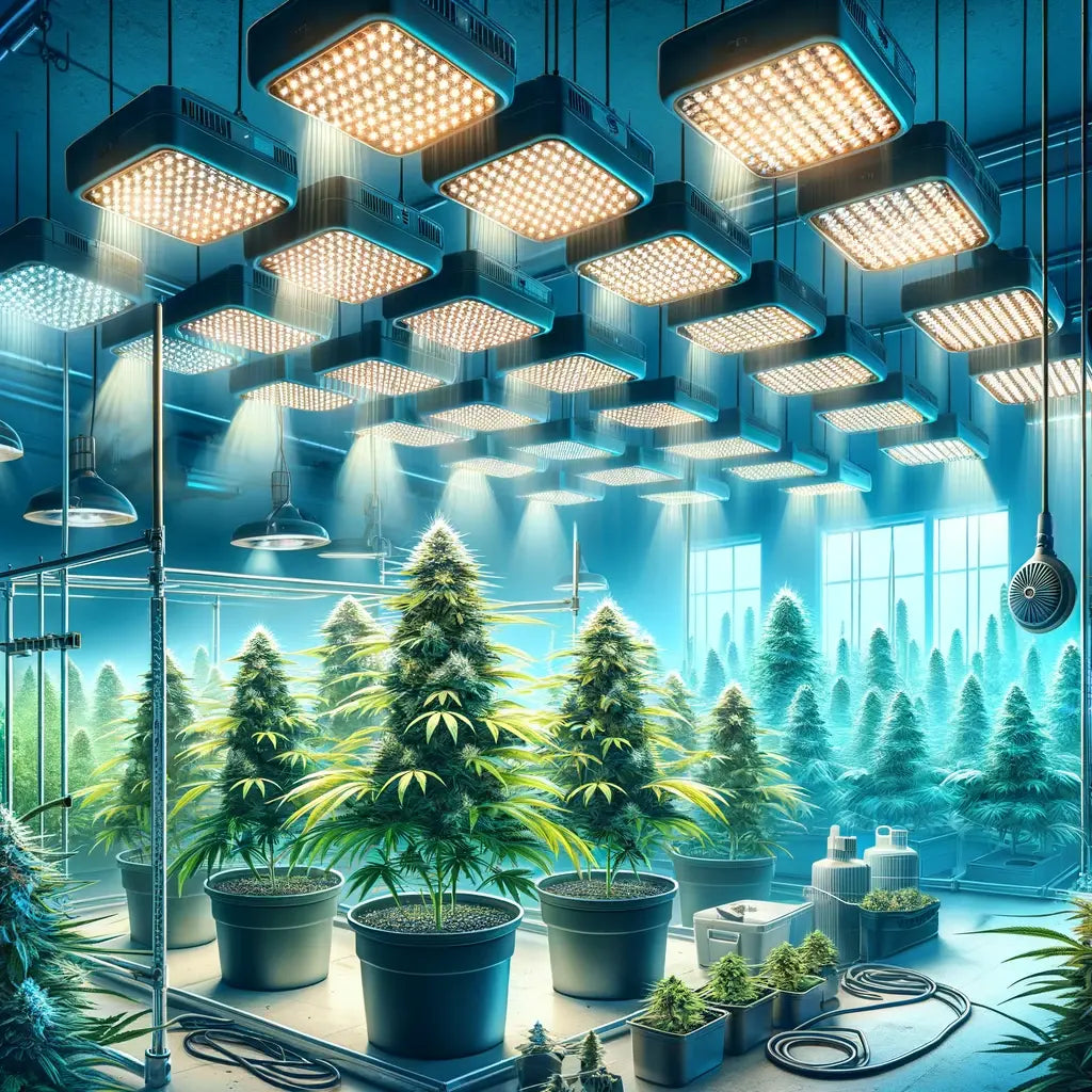Canabis Farm unter LED Lampen