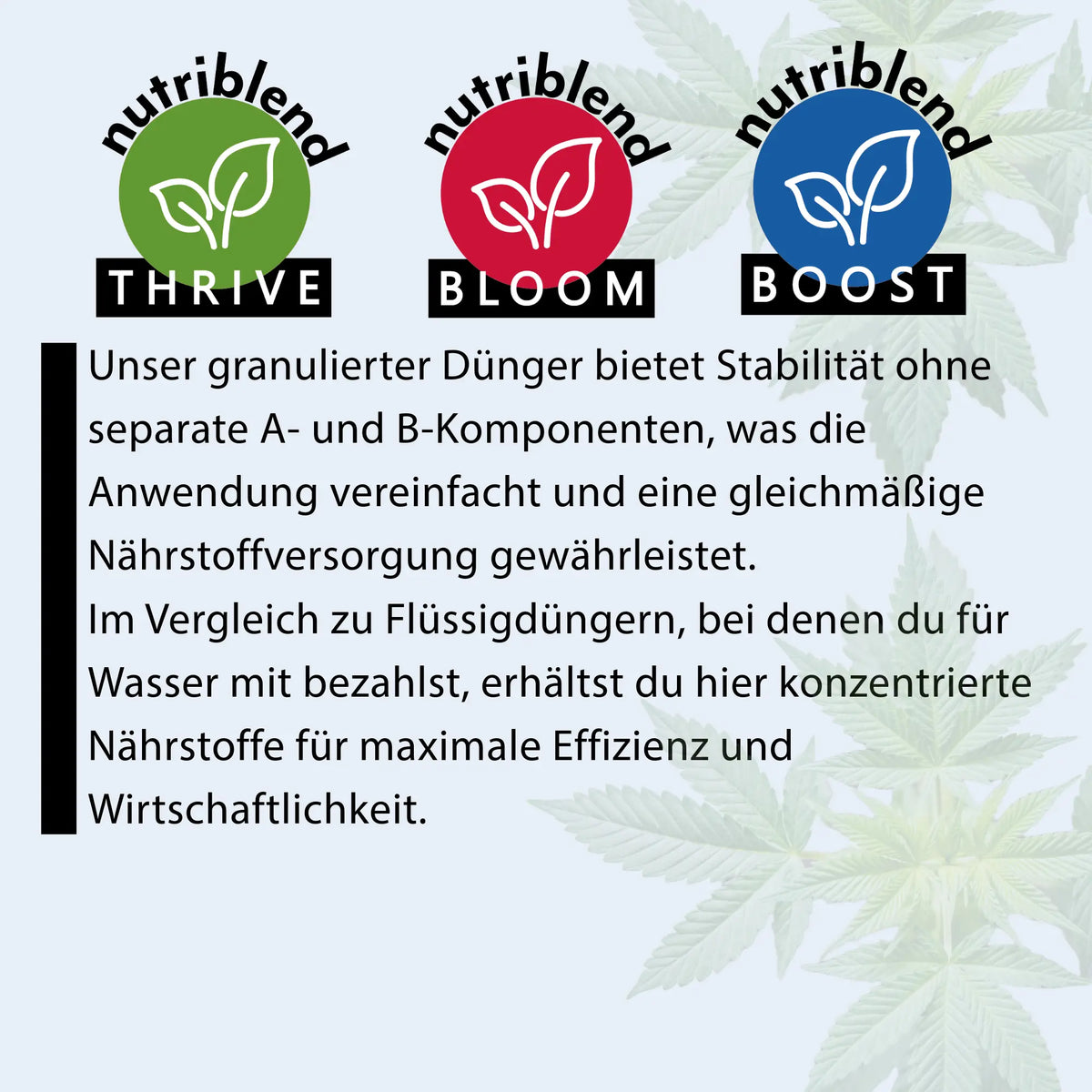 NutriBlend Dünger Grow Set | Thrive + Bloom + Boost | 1,5 KG Gebo Gefti hydroponics