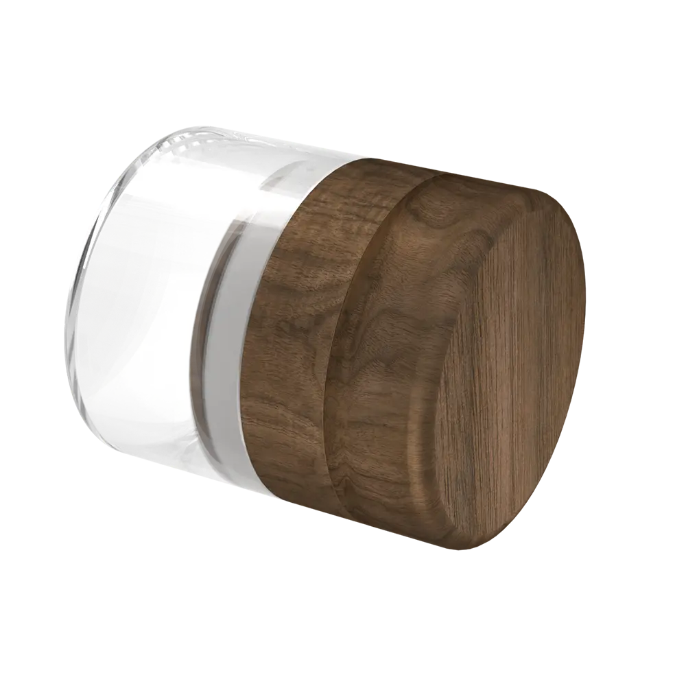 Hochwertiger Grinder aus Walnussholz und Glas – 57 x 64 mm