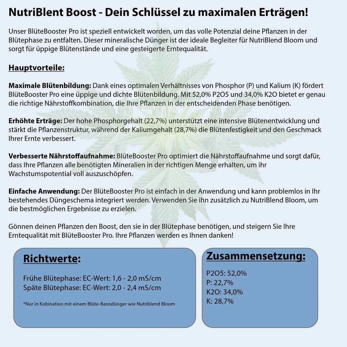 NutriBlend Boost | Blütebooster | 500 Gramm Gebo Gefti hydroponics