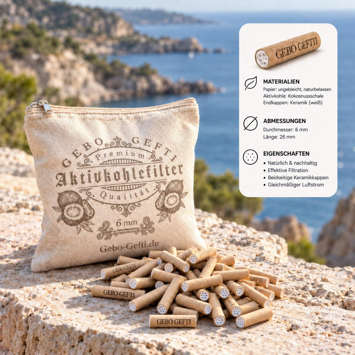 Aktivkohlefilter 6 mm – 150–400 Stück