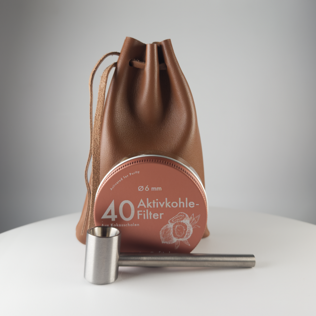 Titanpfeife GG-Titan | sieblos & hygienisch | inkl. 40x Aktivkohlefilter