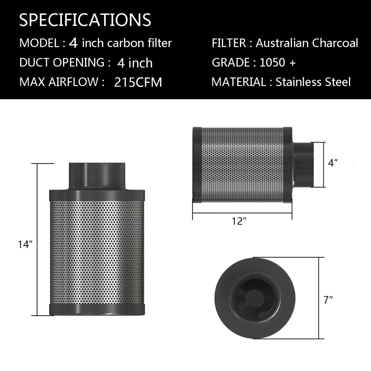 Abluft Set mit Automatik | 100mm | 360 m³/h Gebo Gefti hydroponics