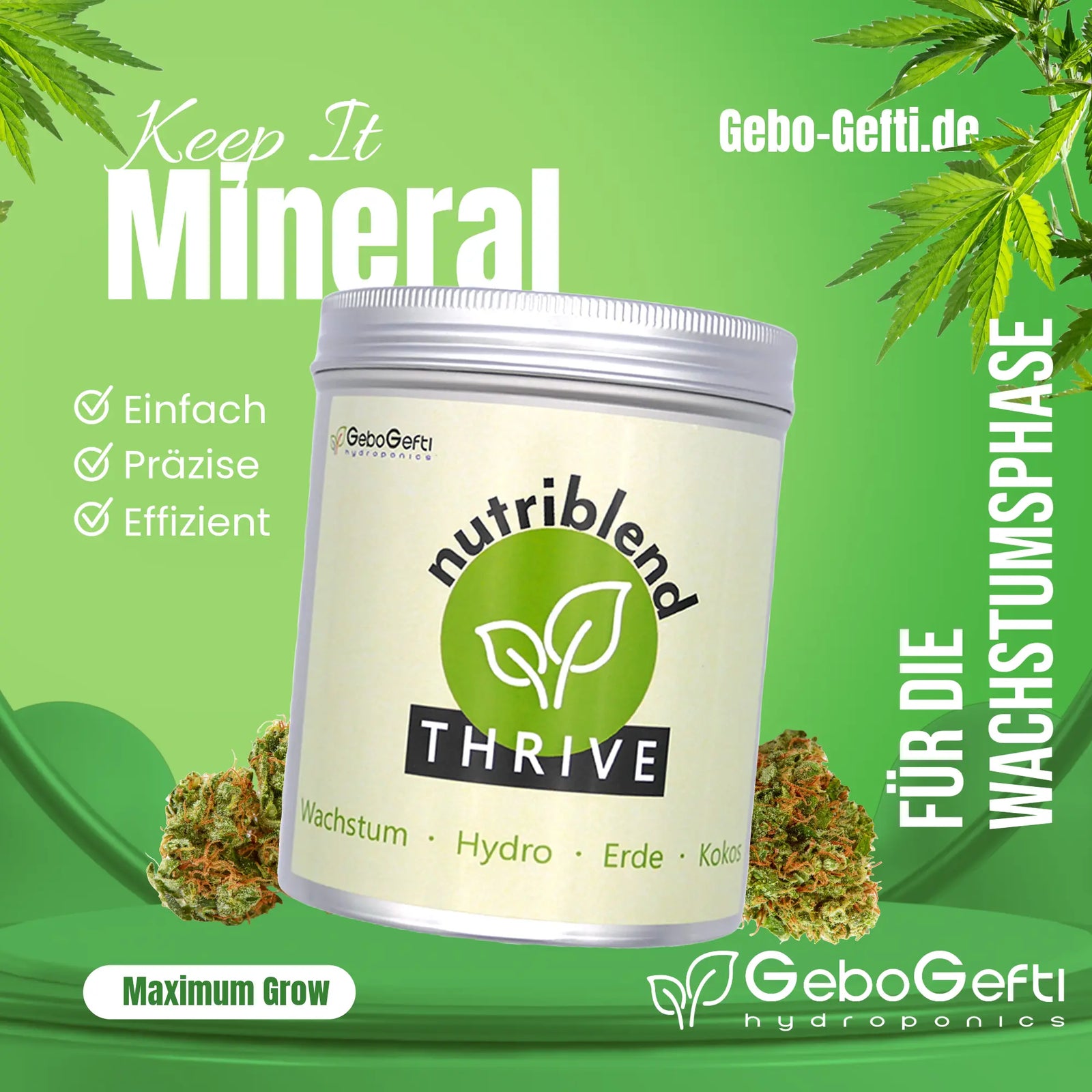 NutriBlend Thrive | Wachstumsdünger | 500 Gramm Gebo Gefti hydroponics