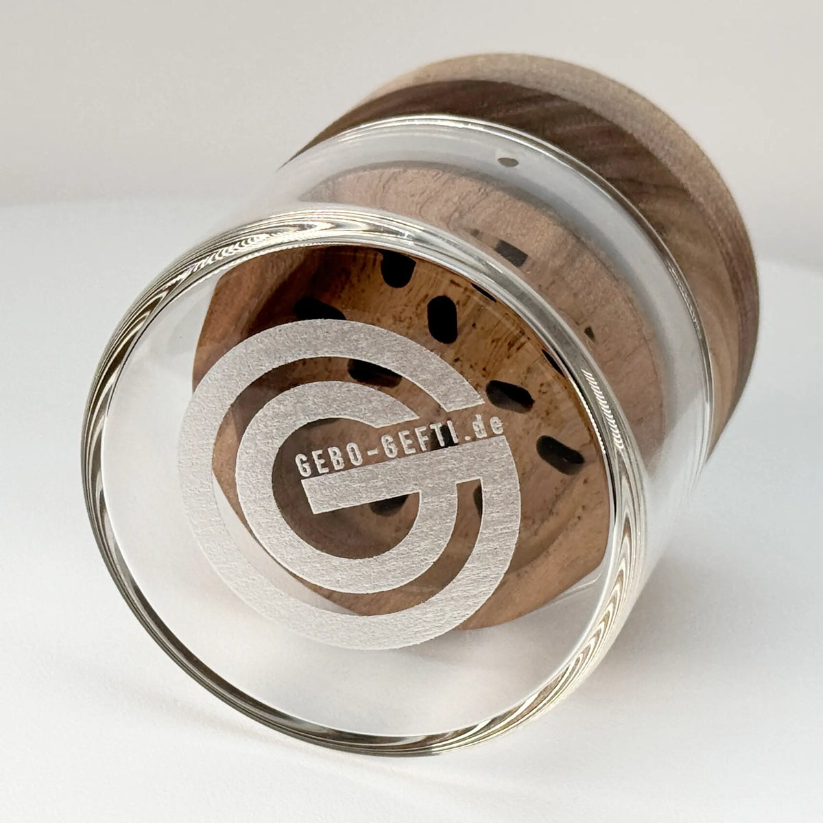 Hochwertiger Grinder aus Walnussholz und Glas – 57 x 64 mm Gebo Gefti hydroponics
