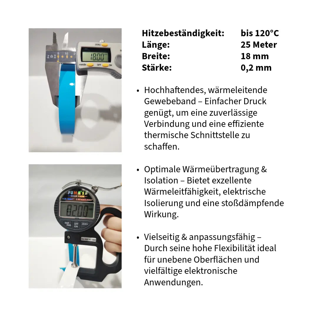 Wärmeleitendes doppelseitiges Klebeband aus stabilem Gewebe Gebo Gefti hydroponics