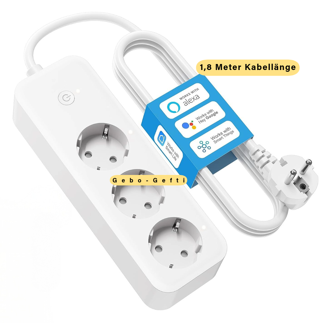 WLAN-Steckdosenleiste – Smart Power Strip mit 3 EU-Steckdosen (16 A)