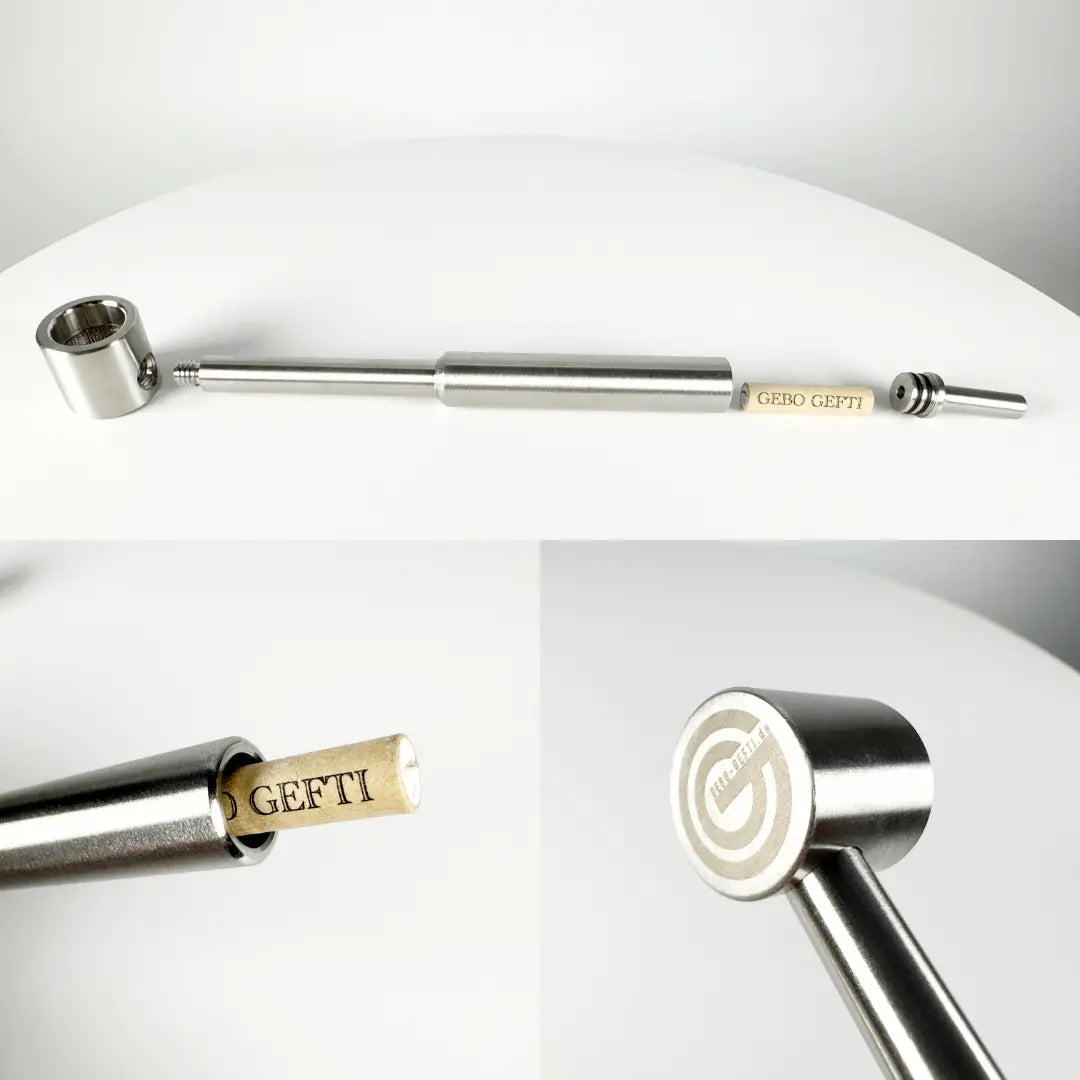 Edelstahl Pfeife HeavyHit316 | Smoking Pipe | Pferdeleder Case/Hülle Gebo Gefti hydroponics